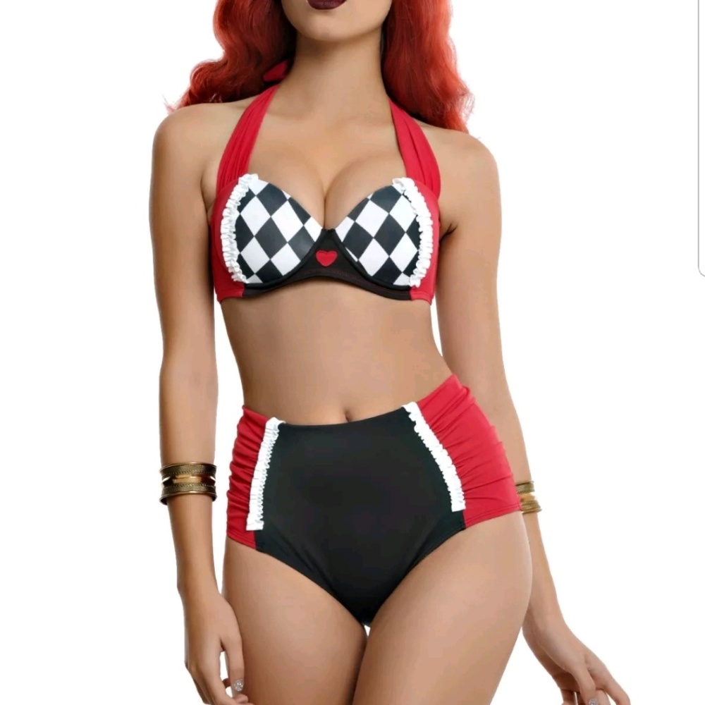Disney Queen Of Hearts Swim Suit TOP Large